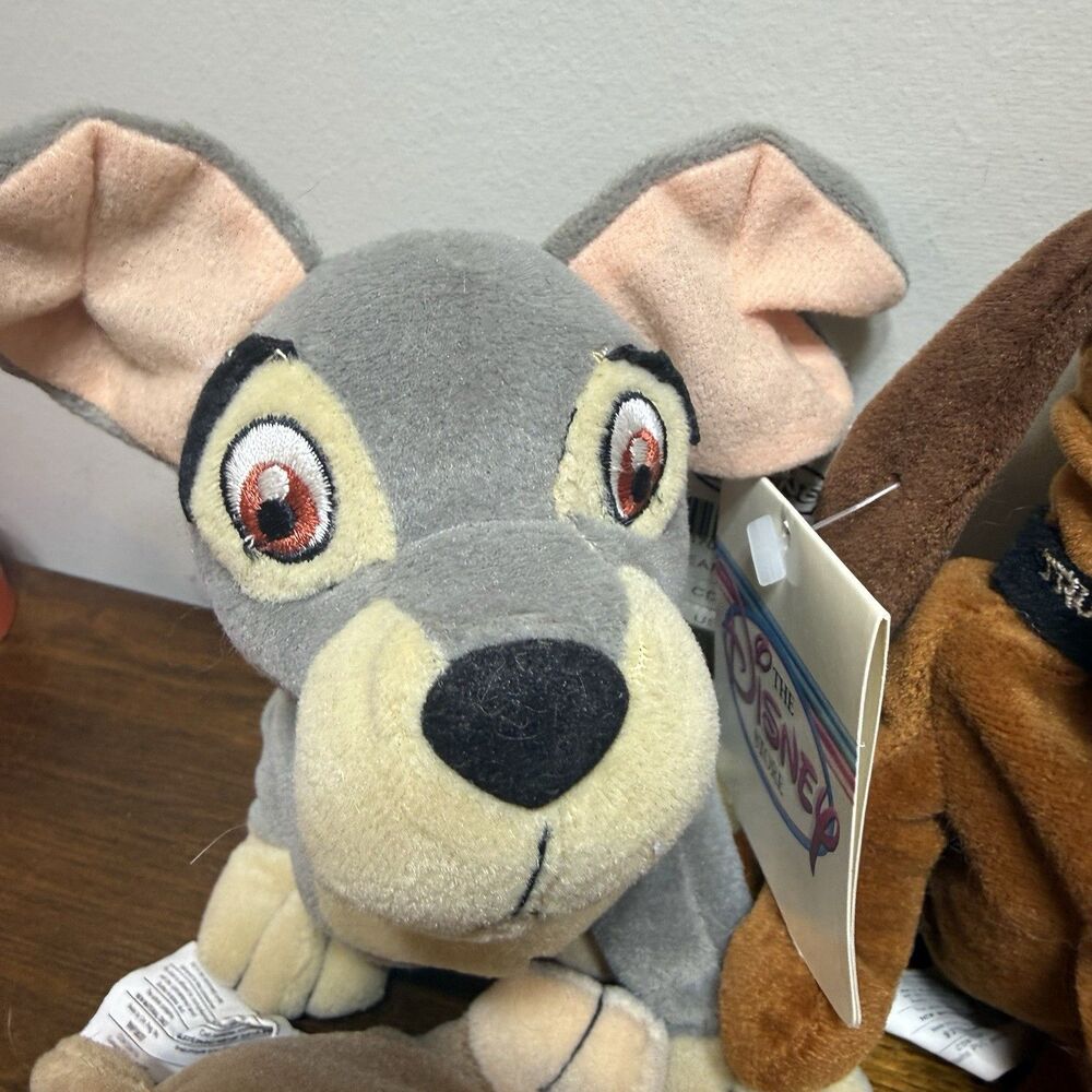 The Disney Store lot of 4 LADY AND THE TRAMP Plush Beanies - jock & trusty NWT - Picture 3 of 8